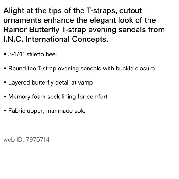 INC- International Concept Rainor Butterfly T-strap Evening - Picture 8 of 8